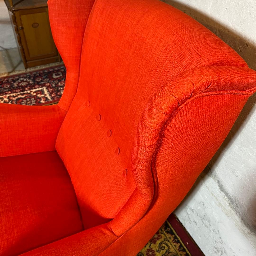 IKEA ストランモン 一人掛けソファ＆オットマンセット（オレンジ）