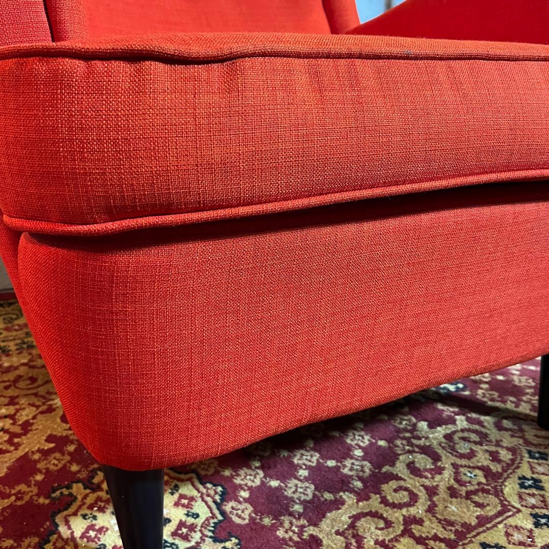 IKEA ストランモン 一人掛けソファ＆オットマンセット（オレンジ）