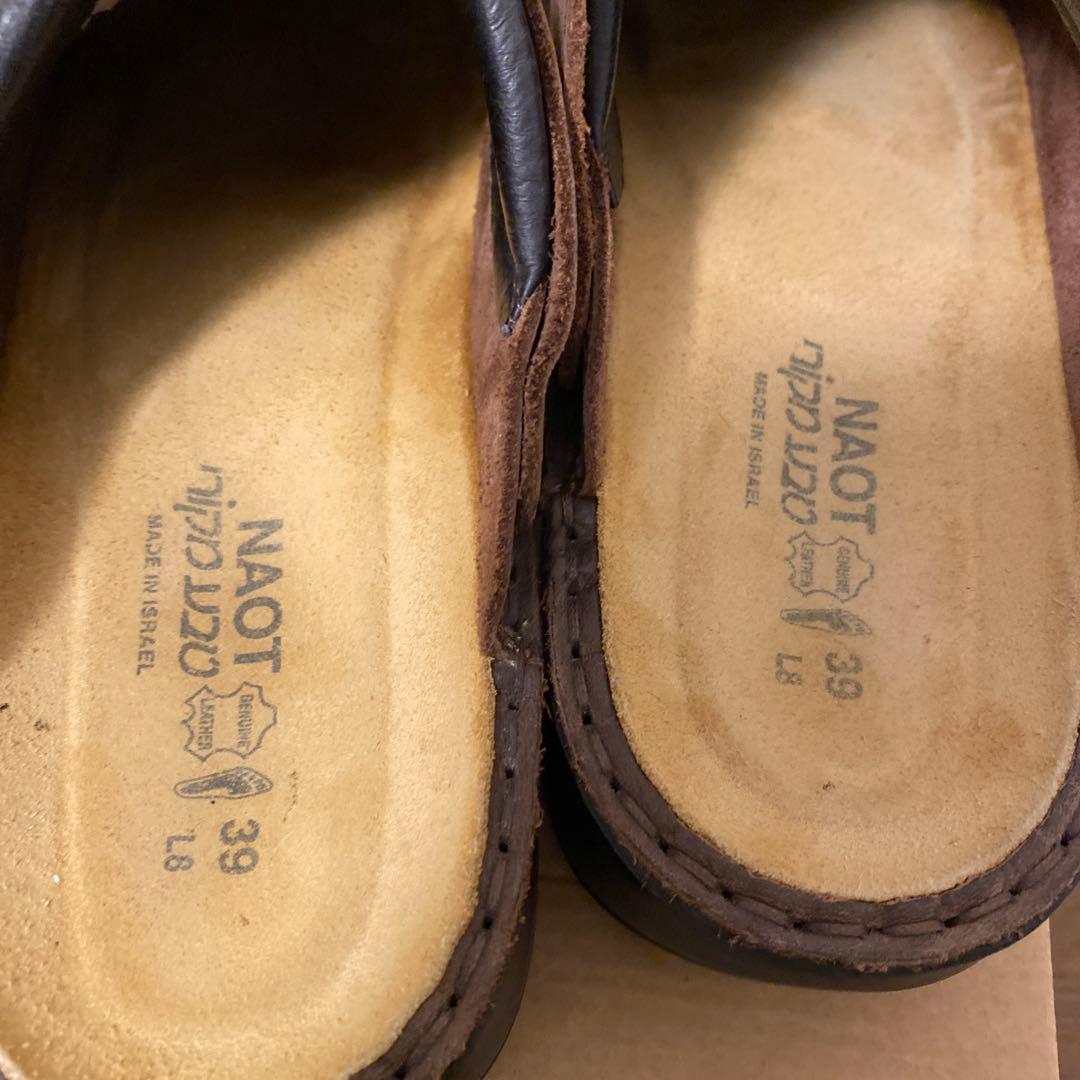 お値下げ　NAOTナオト　アイリス　スリッポンレザーサンダル39