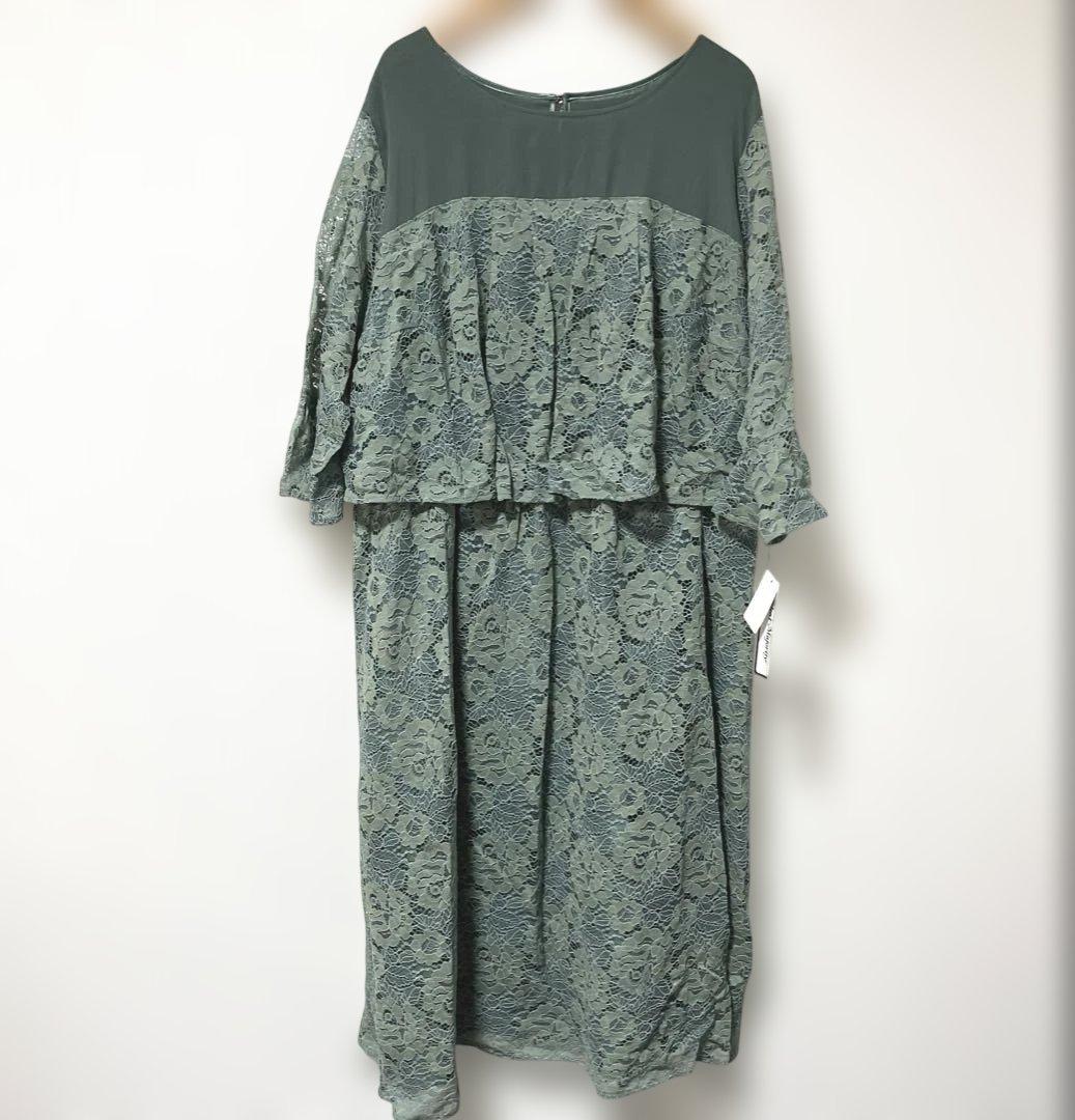 Silent Majority ドレス レース切替フレアワンピースドレス 6L