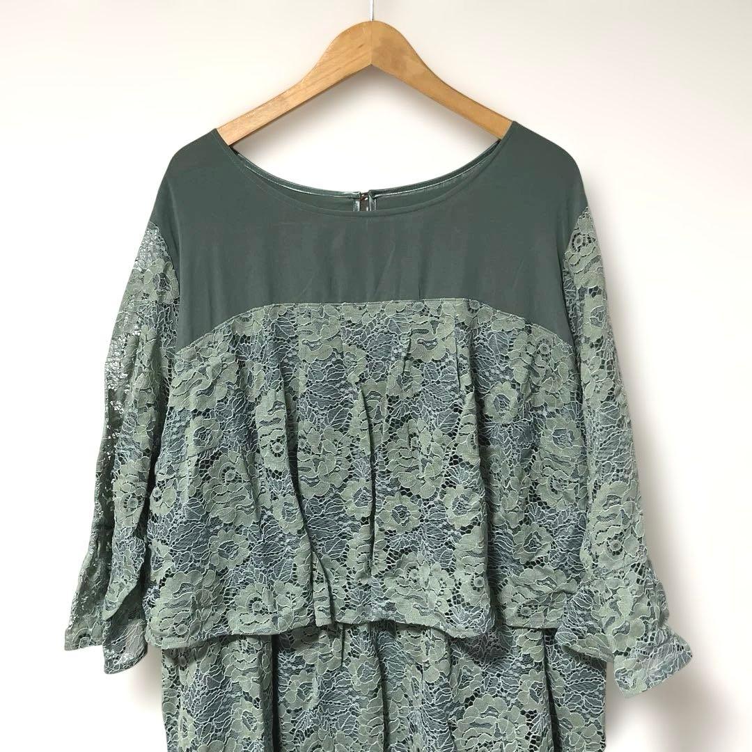 Silent Majority ドレス レース切替フレアワンピースドレス 6L