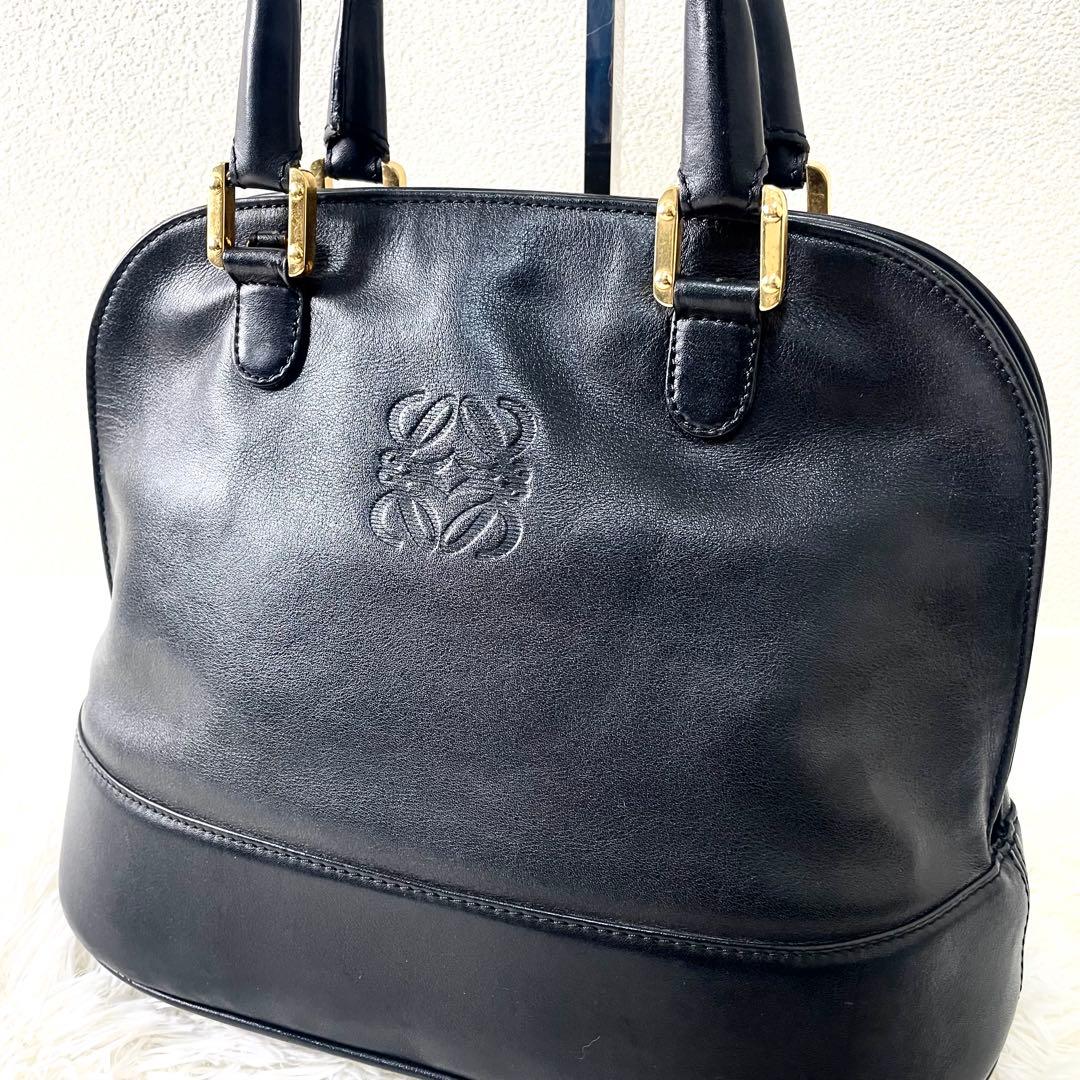 ロエベ　LOEWE アナグラム　ハンドバッグ　レザー　ブラック　黒　手提げ