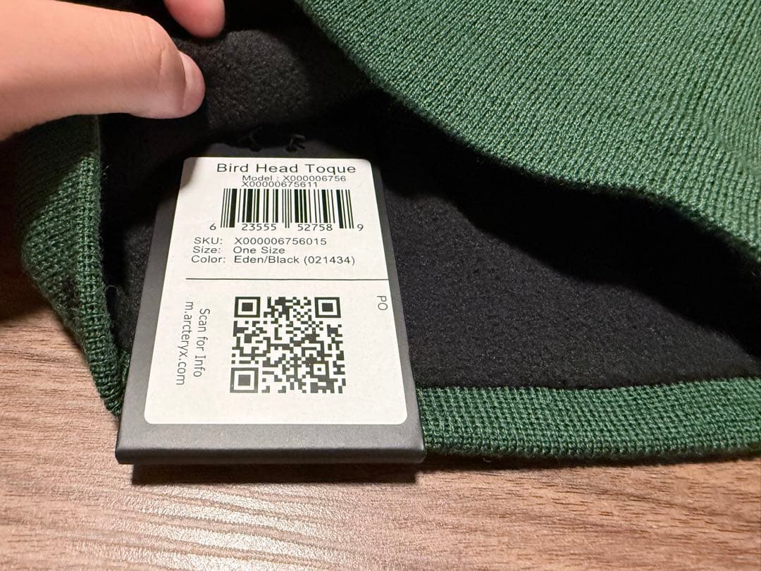 ARC'TERYX bird head toque 帽 グリーン