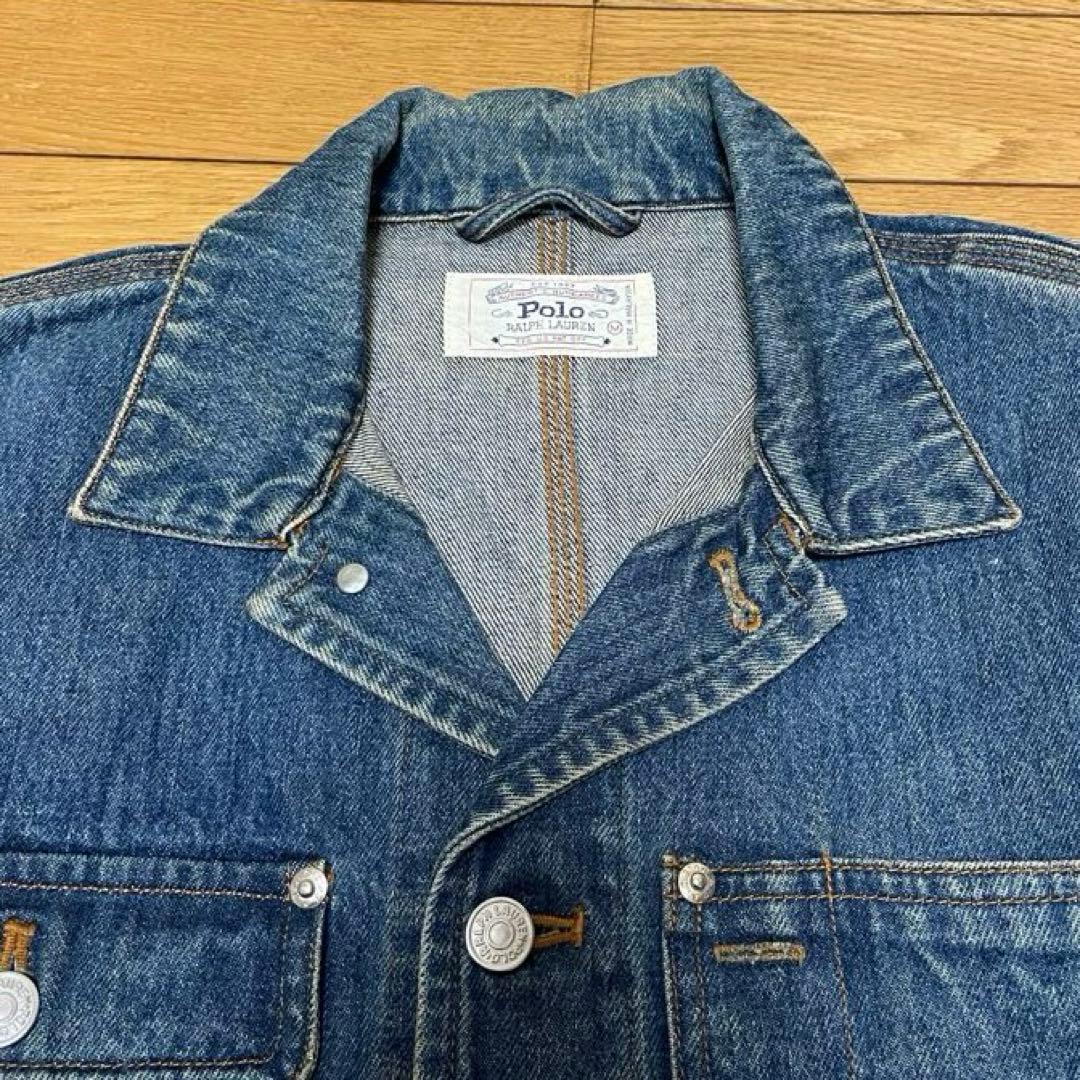 ポロ ラルフローレン ビンテージ 90s 白タグ デニム トラッカー ジャケット