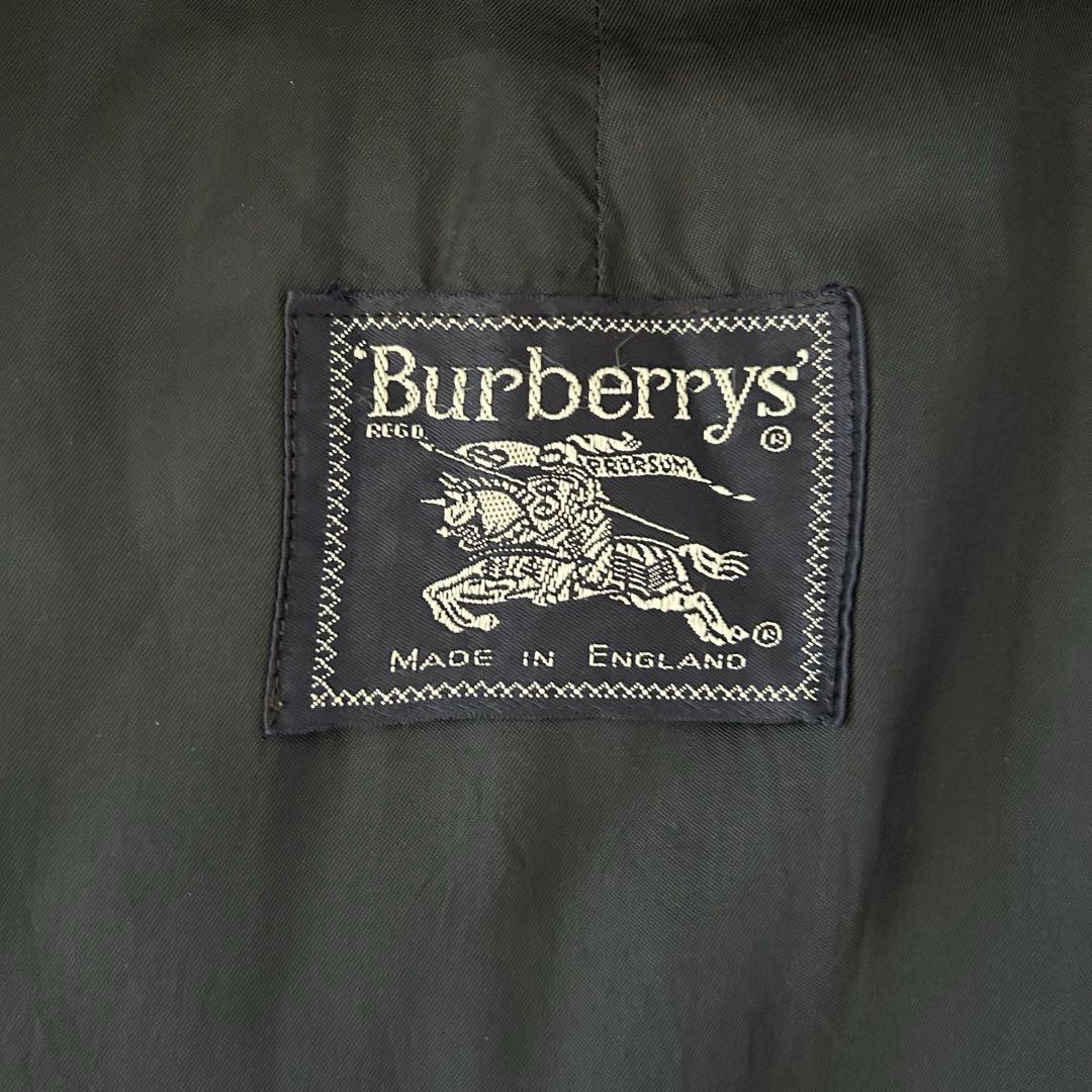 【極美品/希少LL】バーバリー ステンカラーコート ウールライナー メンズ 紺色