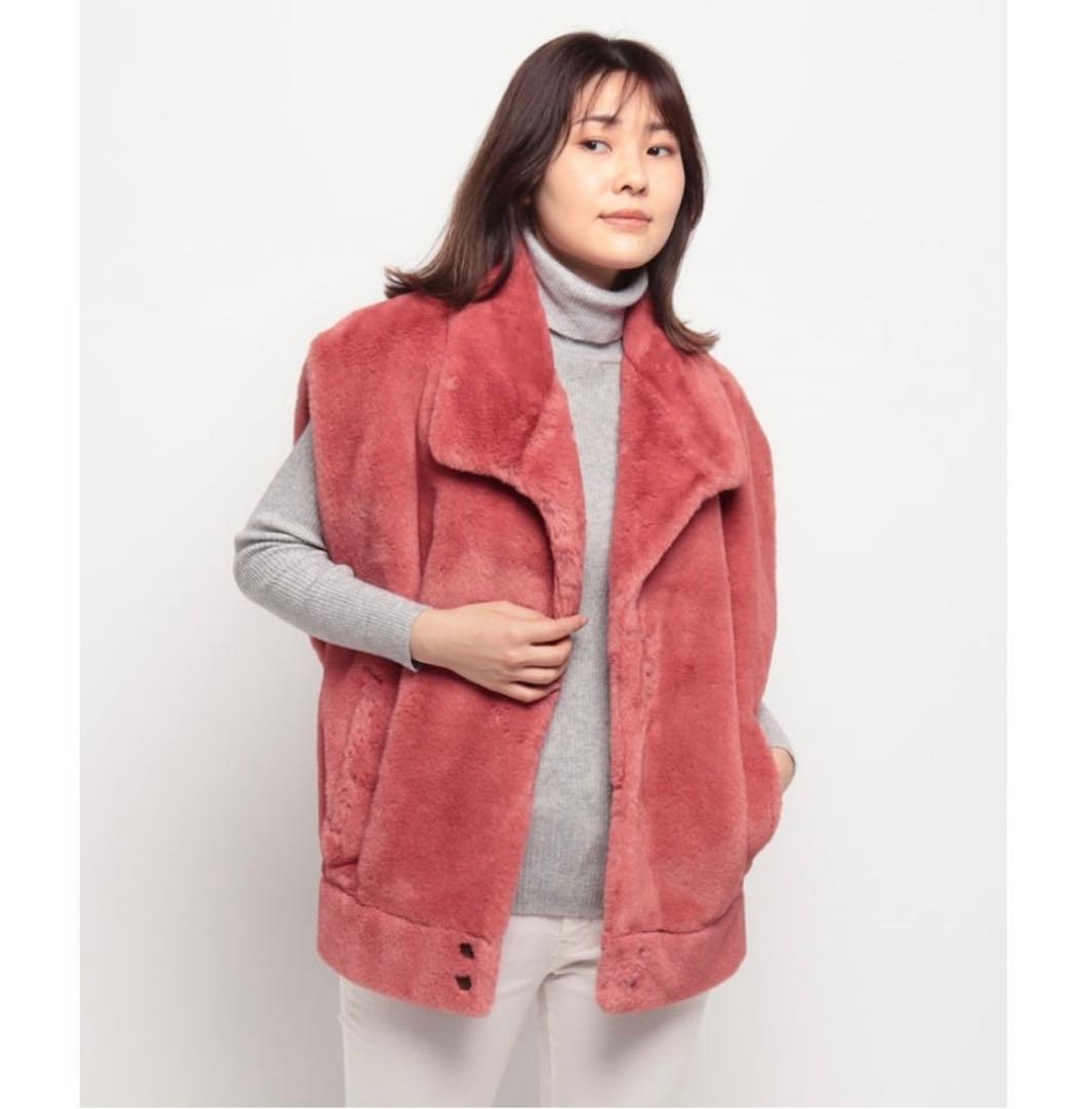 美品forte_forte 24SS フェイクファー ベスト ブルゾン