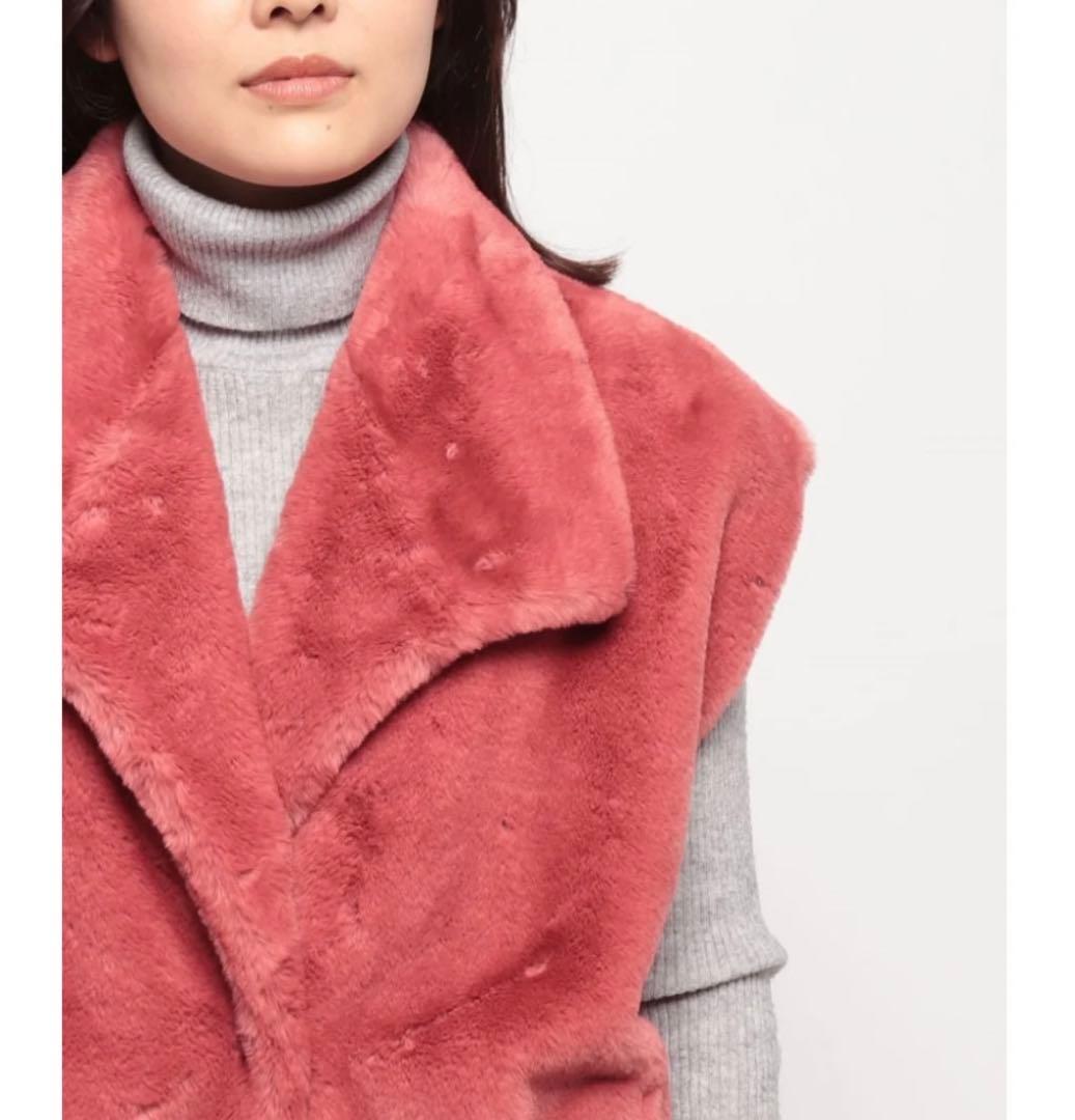 美品forte_forte 24SS フェイクファー ベスト ブルゾン