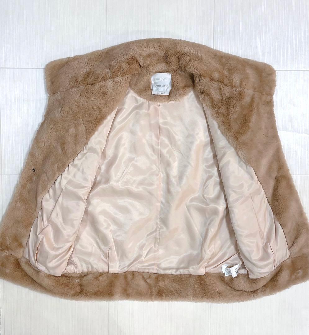 美品forte_forte 24SS フェイクファー ベスト ブルゾン
