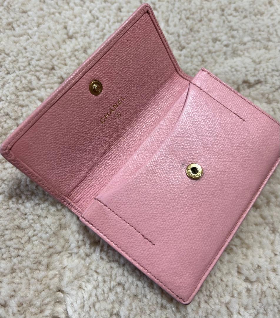 激安♡本物♡CHANEL♡ココマーク♡カードキーリングミニ財布♡ピンク
