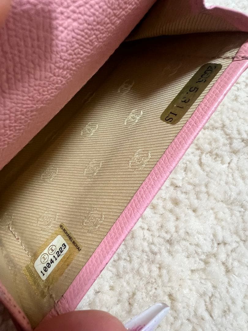 激安♡本物♡CHANEL♡ココマーク♡カードキーリングミニ財布♡ピンク