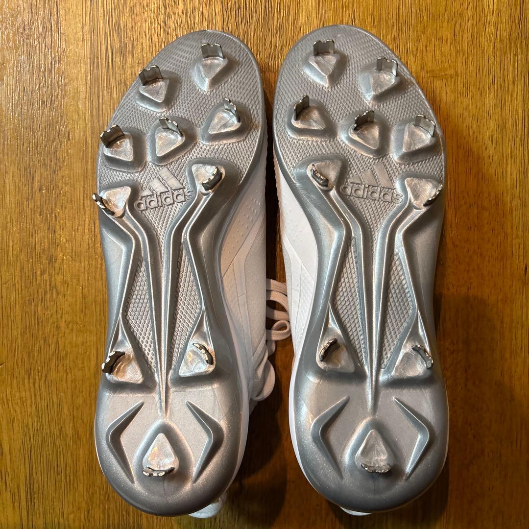 アディダス 野球 白スパイク 金具スパイク