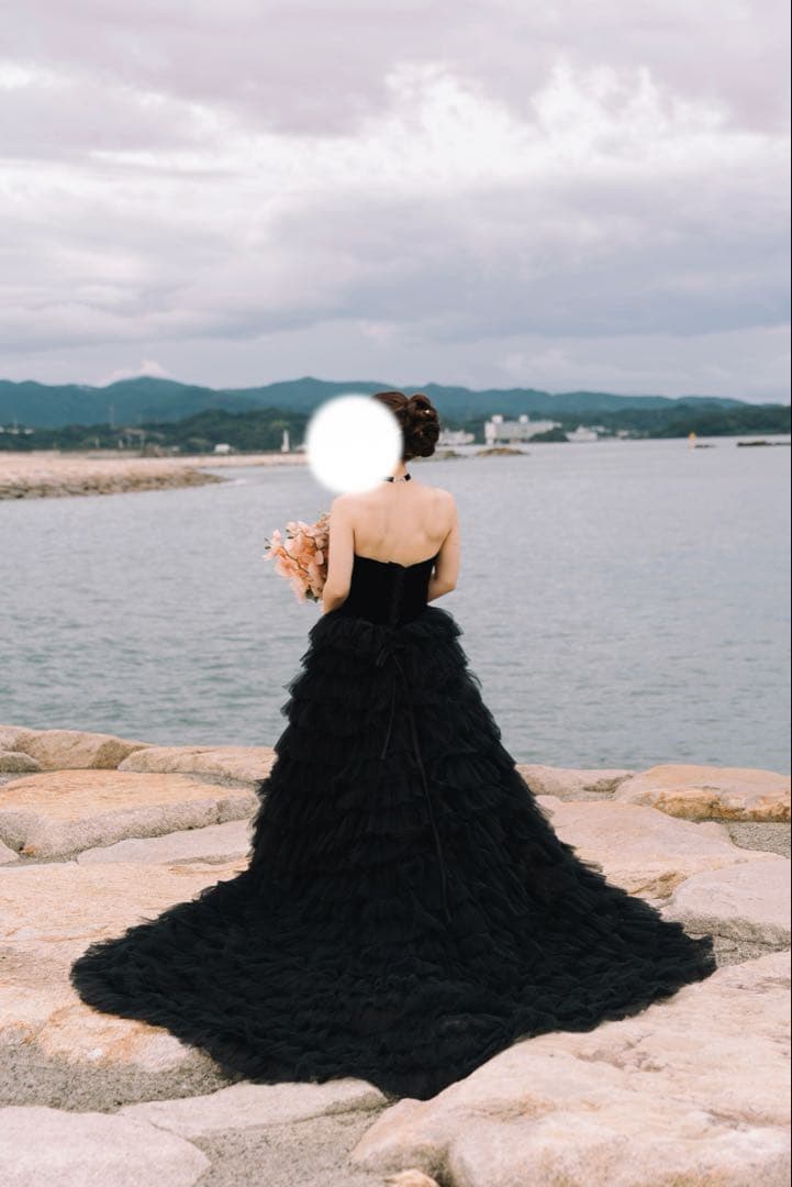 ドレスプロダクション　ベロアチュールティアードドレス（W302BK）