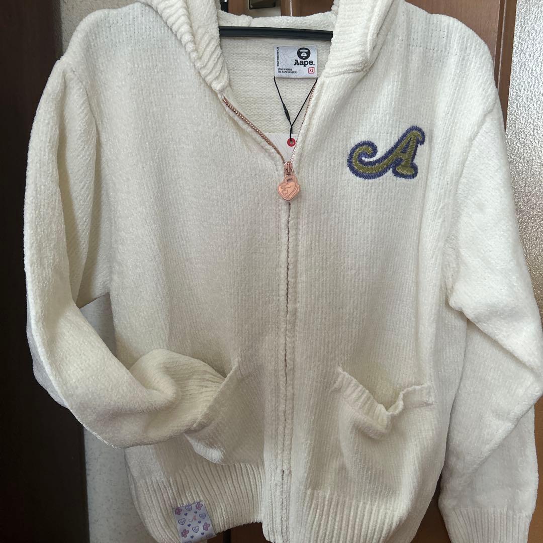 Aape 白フーディー(モール地)
