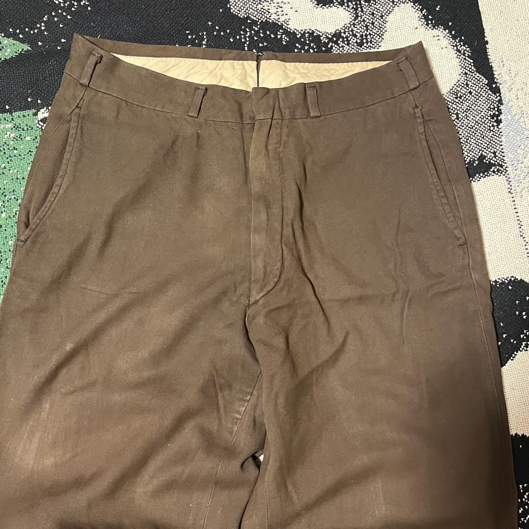 50s 60s レーヨン ギャバジン ドレープ スラックス 茶色 ヴィンテージ