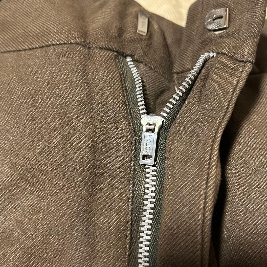 50s 60s レーヨン ギャバジン ドレープ スラックス 茶色 ヴィンテージ