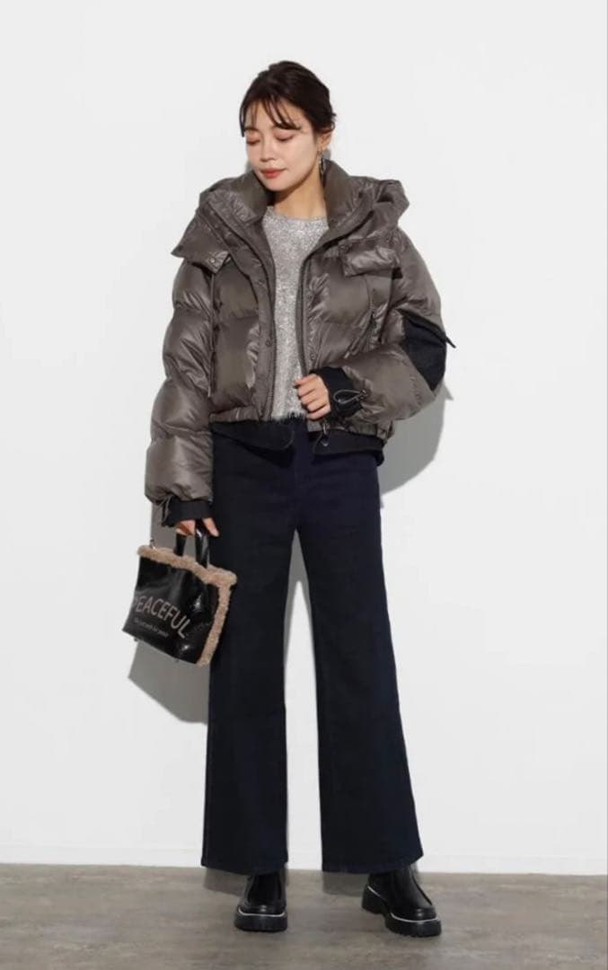 ⭐︎新品⭐︎スコットクラブ　ボリューム中綿ショートブルゾン　モカ