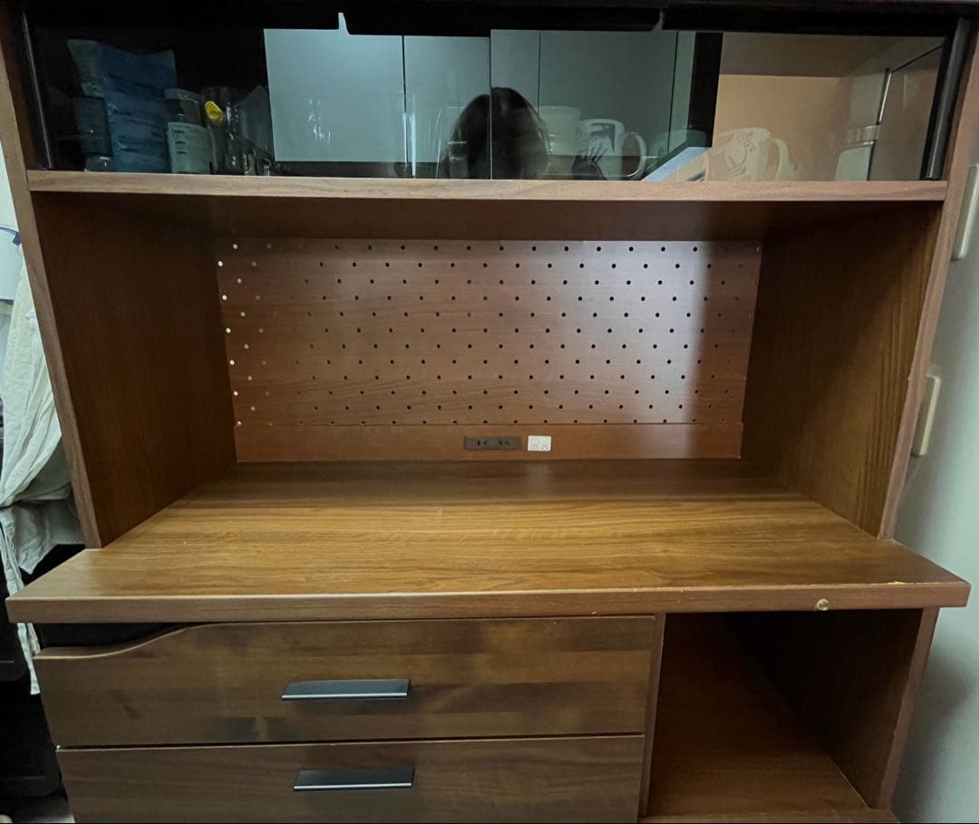 【5/19まで】ダークブラウン 食器棚　大川家具　東馬家具