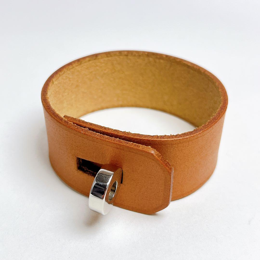 希少　エルメス　ケリー　レザー　バングル　四角R刻印　2014年　ブラウン