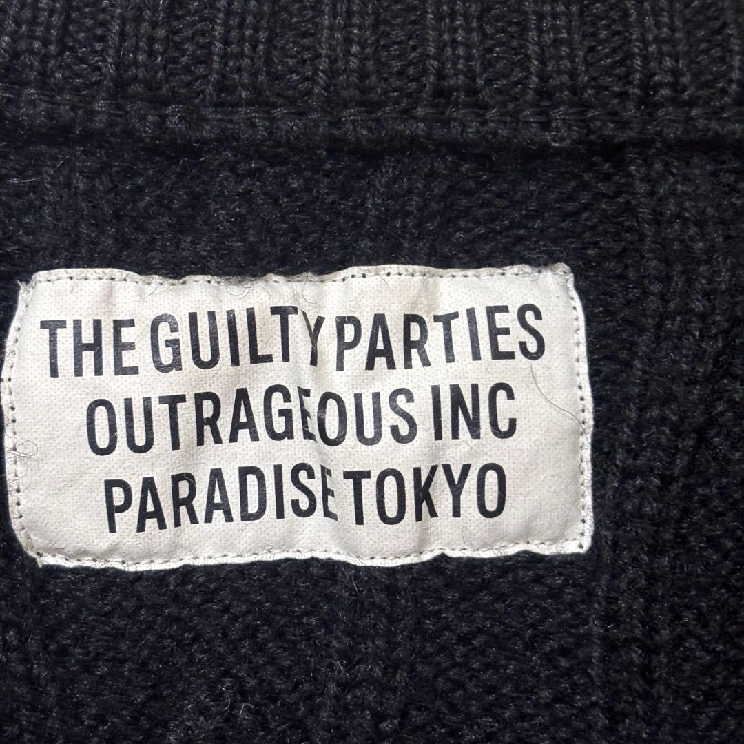 肉厚　WACKOMARIA ウール　ケーブル　クルーネックニット　セーター　XL