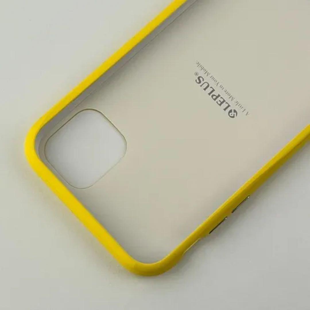 新品 iPhone 11 ガラスハイブリッドケースイエロー スマホケース
