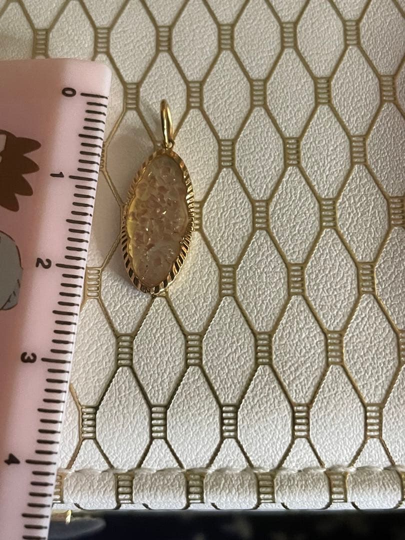 agete K10 モザイク タブレット ネックレスチャーム