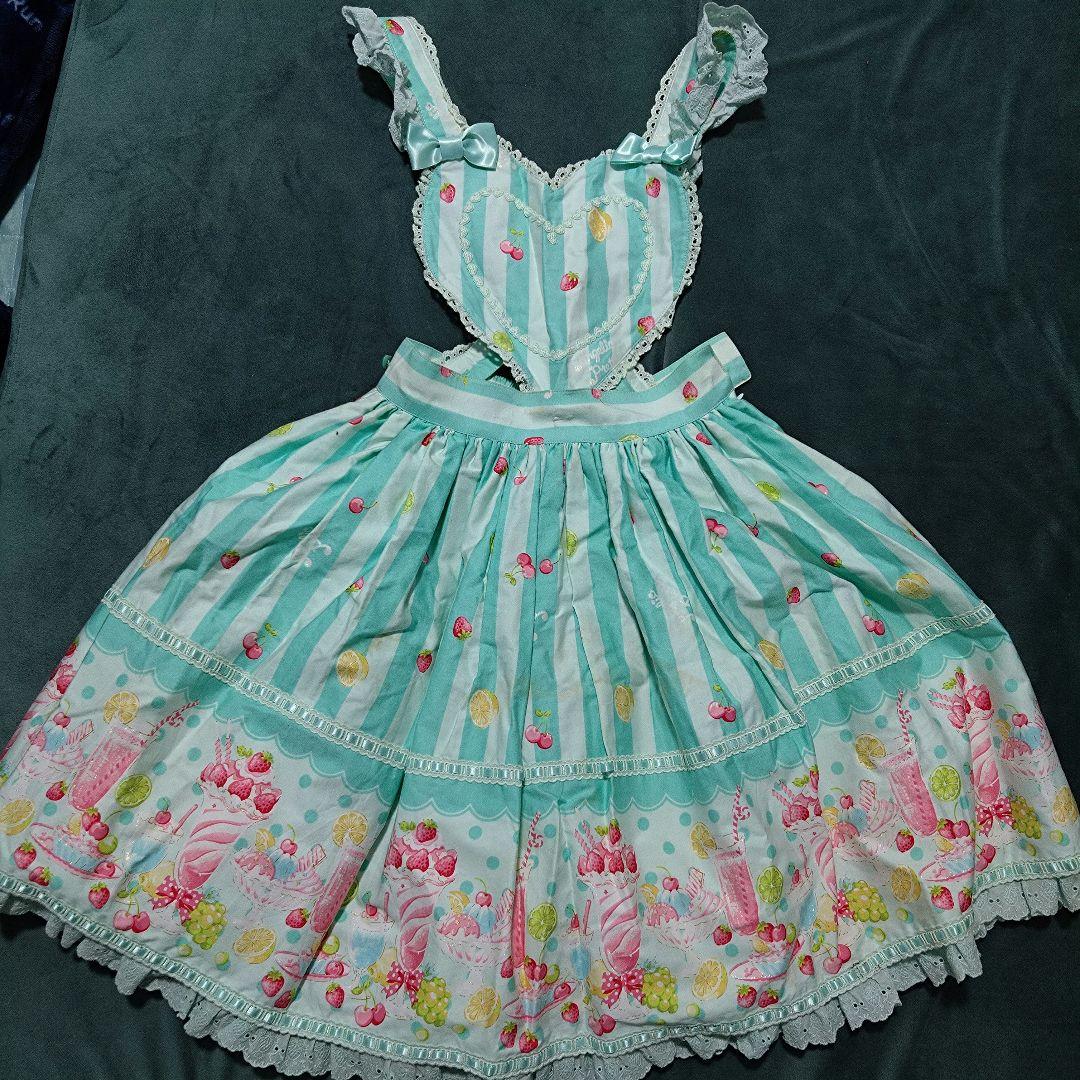 Angelic Pretty♡フルーツパーラー胸当てスカート ♡ミント