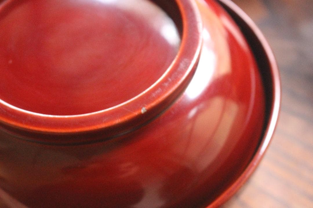 小傷あり！風情ある千筋糸目に極上桐花蒔絵の映えるお椀2点（検輪島塗懐石椀雑煮椀