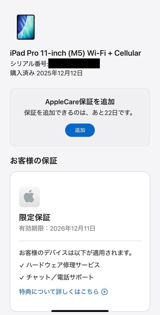 【Nao様】iPad Pro M5 11インチ Cellular 256GB