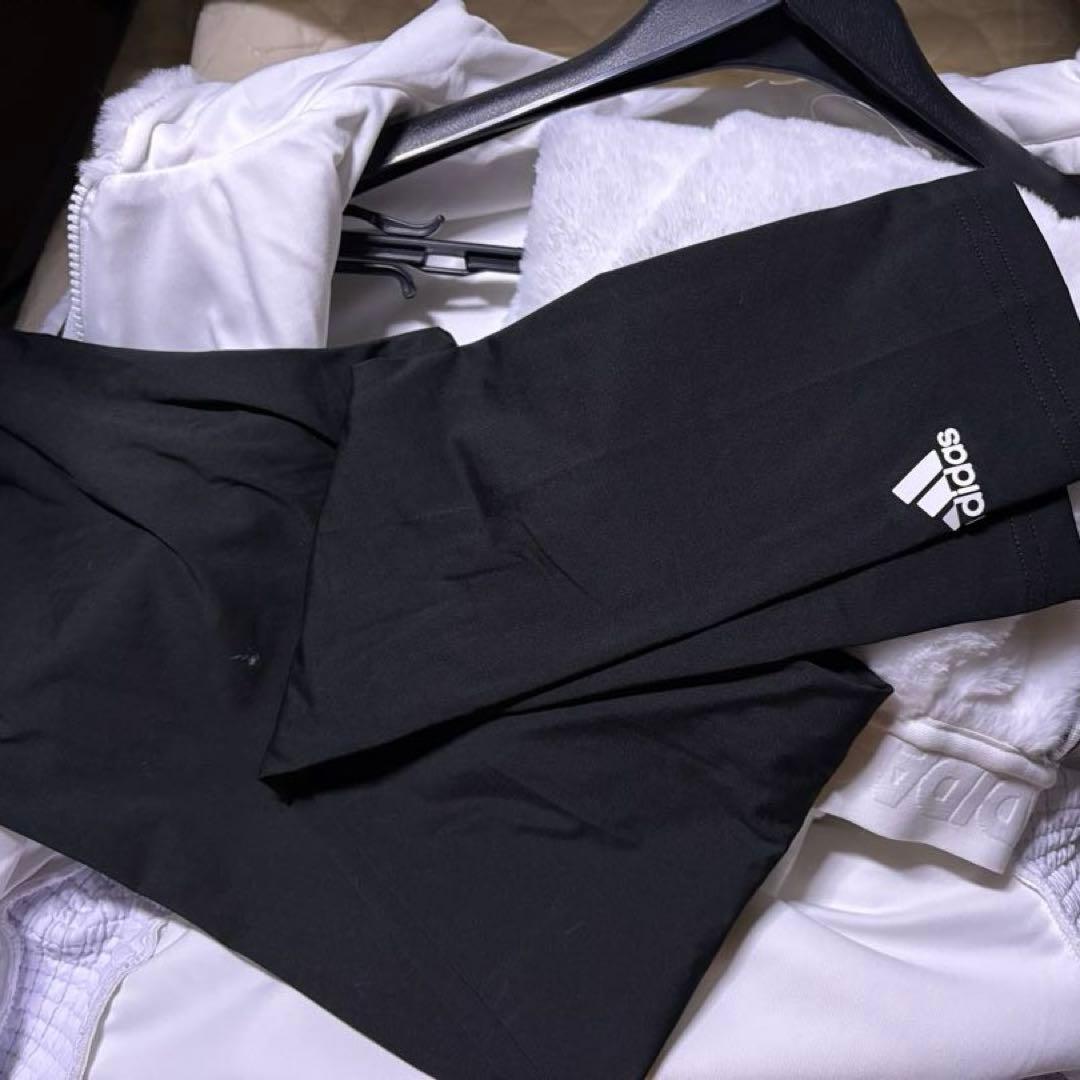 adidas ゴルフ 3点セット モコモコ フリースセットアップ＋ロゴ付レギンス