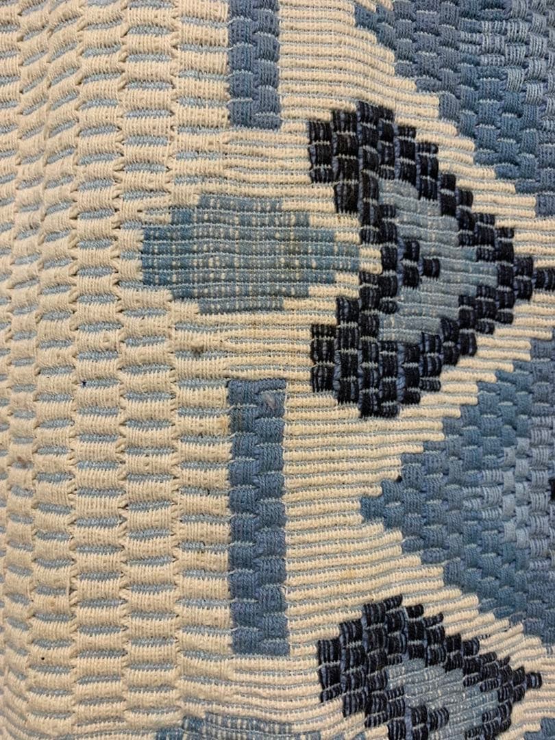 幾何学模様のラグ キリム 絨毯 インド 昭和レトロ 当時物