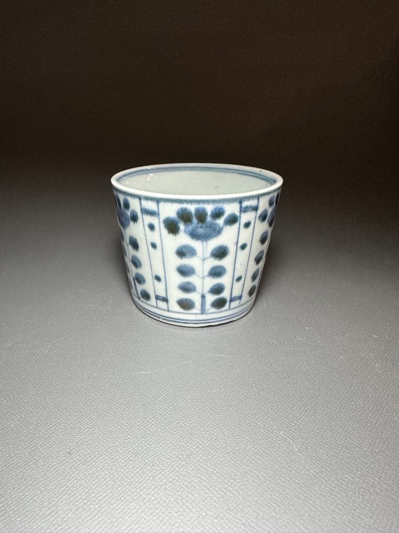 古伊万里　そば猪口　芙蓉手　染付　白磁　江戸時代後期