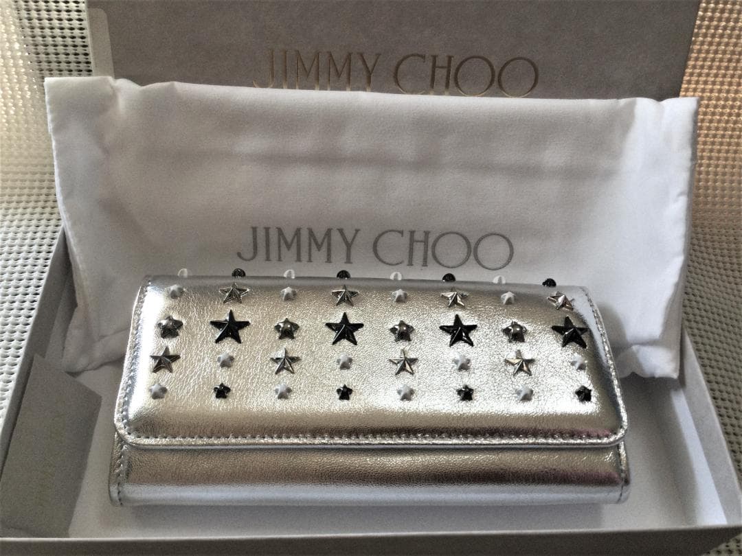ジミーチュウ長財布シルバーJIMMY CHOO Nino Silver Mix