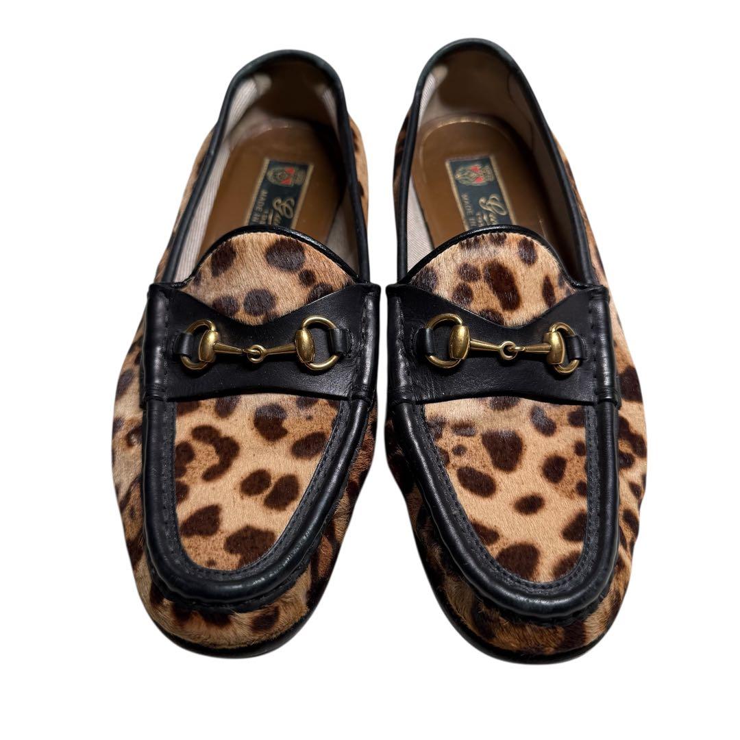 美品 レオパード ヒョウ柄 グッチ GUCCI ビットローファー ローファー