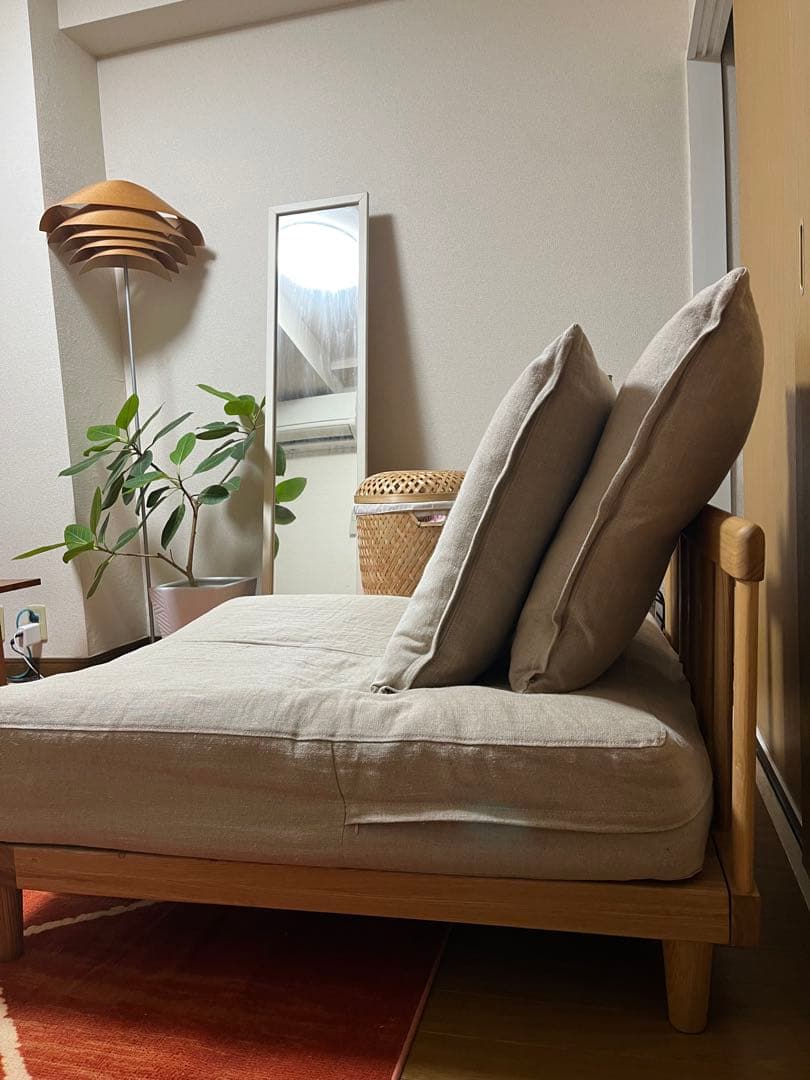 Agra ソファ 1.5人掛け 布張り ナチュラル 北欧