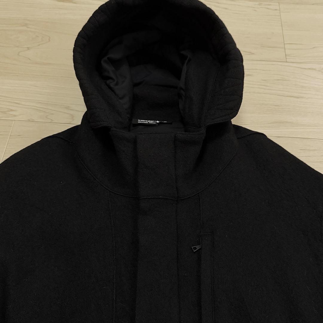 美品［icebreaker × Goldwin メリノウール コート 黒 M］