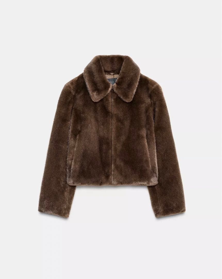 ZARA フェイクファートグルボタンショートコート Sサイズ