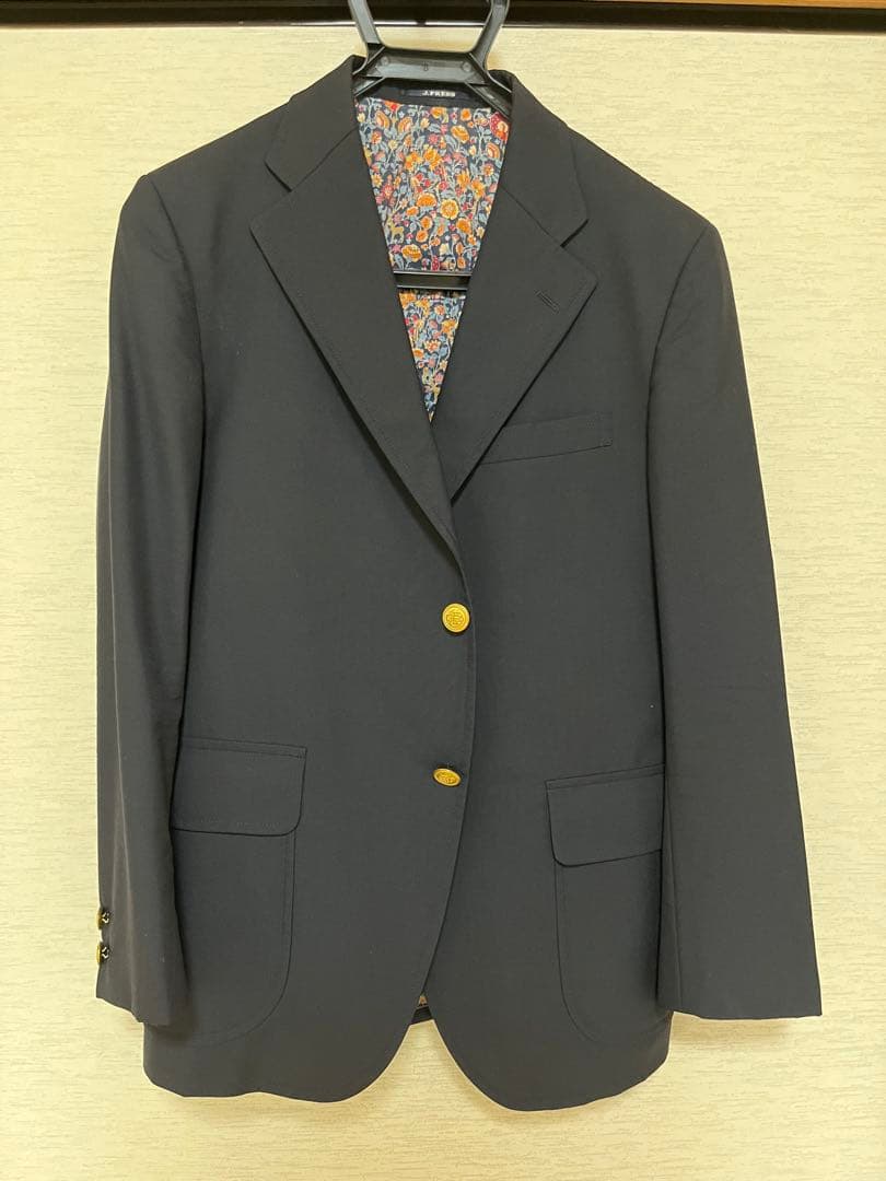 J.PRESS ぺピンメリノ　紺ブレザー　3つボタン段返り A4サイズ