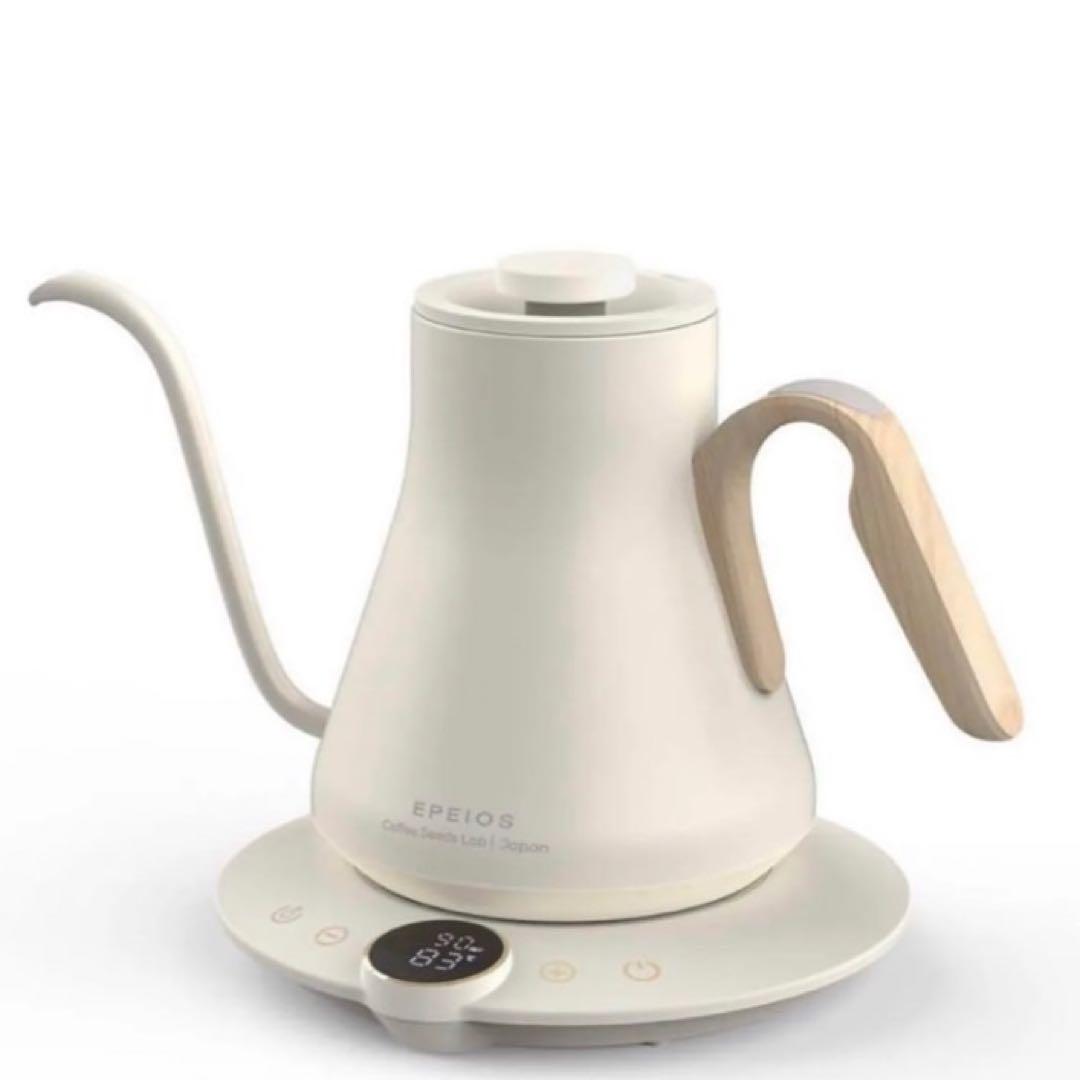 Epeiosエペイオス ケトル 電気ケトル 温度調節 保温 電気ポット　ホワイト
