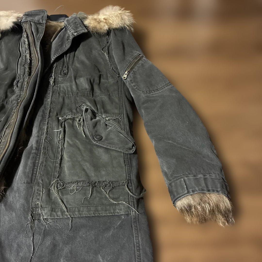 ［超美品］XH3Hb ゲベック　B'2nd グレー ファー付きモッズコート