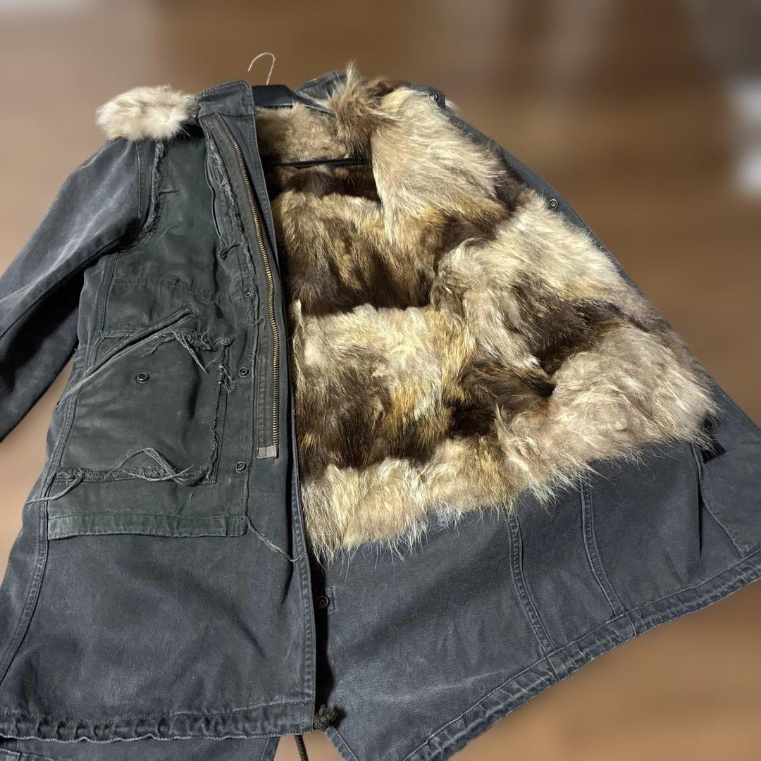 ［超美品］XH3Hb ゲベック　B'2nd グレー ファー付きモッズコート