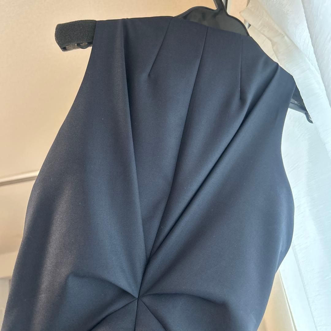 anuans ツイストギャザーワンピース　ネイビー　S