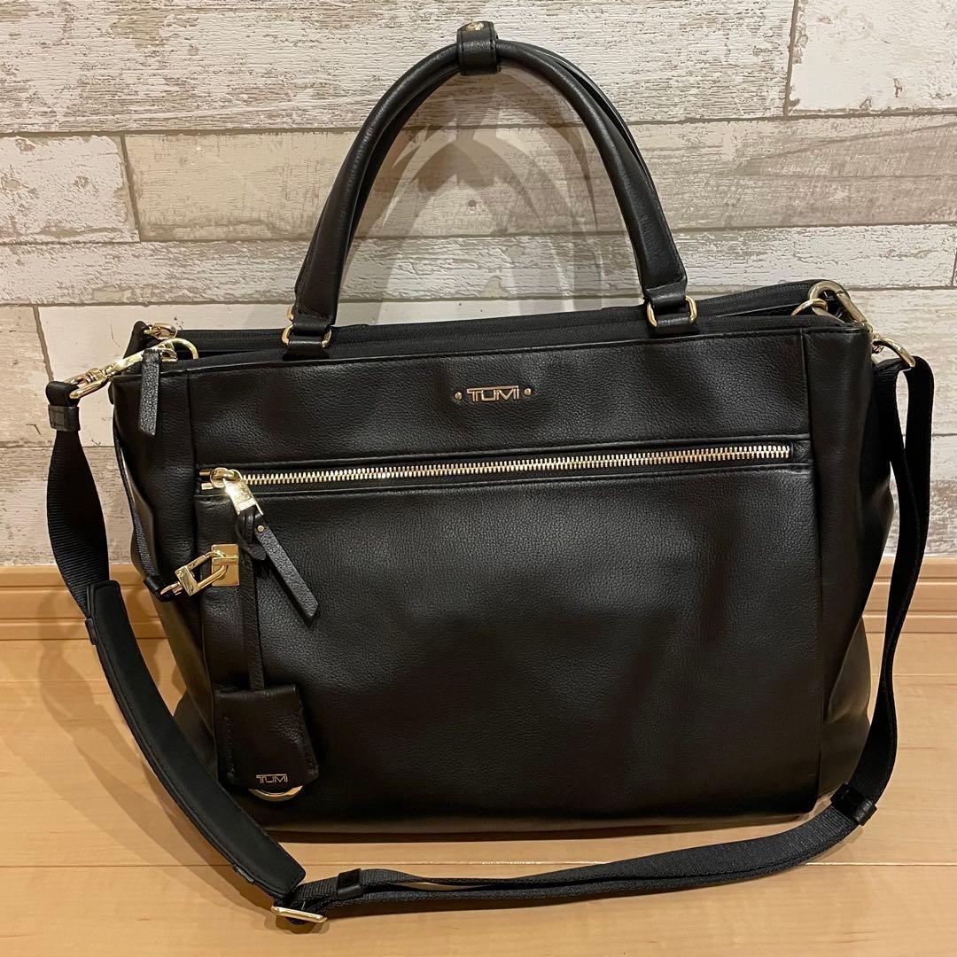 【美品】 TUMI トゥミ ハンドバッグ 2way レザー ショルダー ブラック