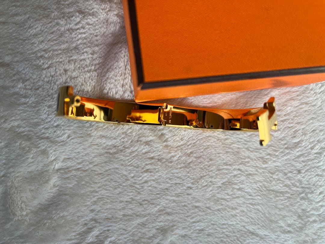 HERMES エルメス クリック　バングル黒×イエローゴールド