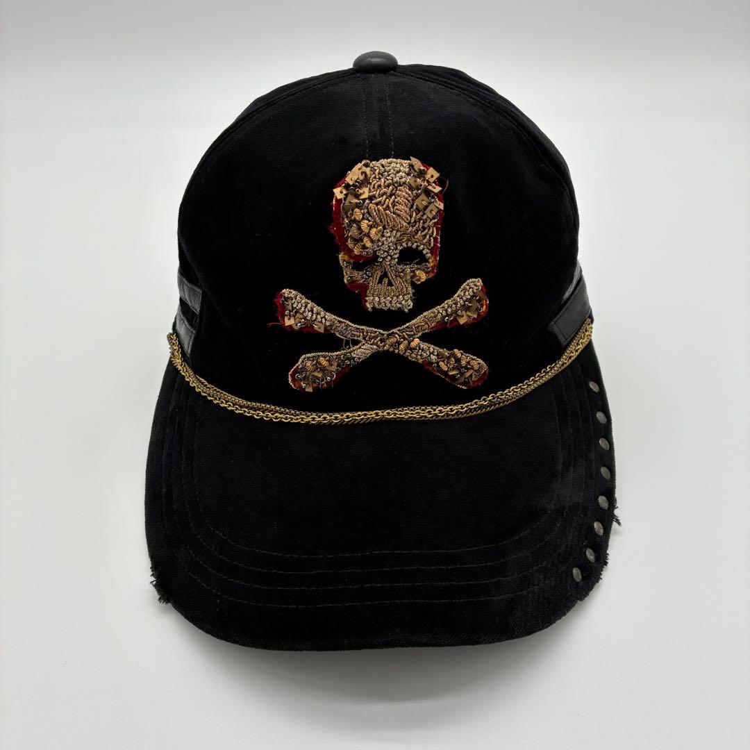 帽子 Special! 00s Roen Velour Skull Chain Cap