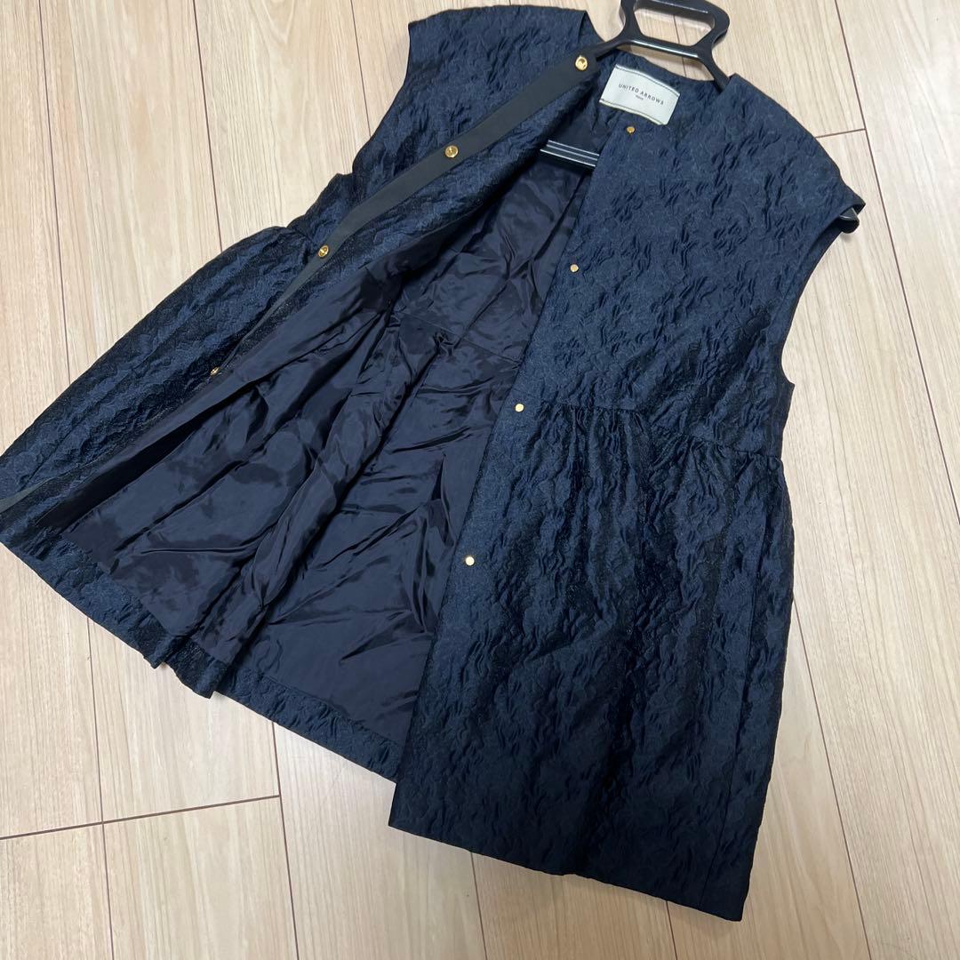ユナイテッドアローズ UNITED ARROWS ネイビー ジャガード ベスト