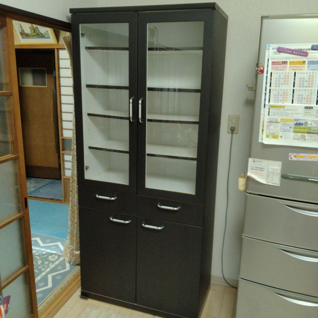 食器棚　カップボード　サニー　パンジー 80 ダイニングブラウン