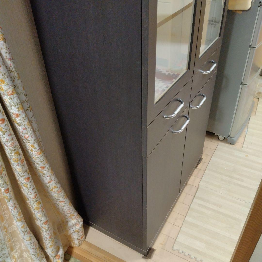 食器棚　カップボード　サニー　パンジー 80 ダイニングブラウン