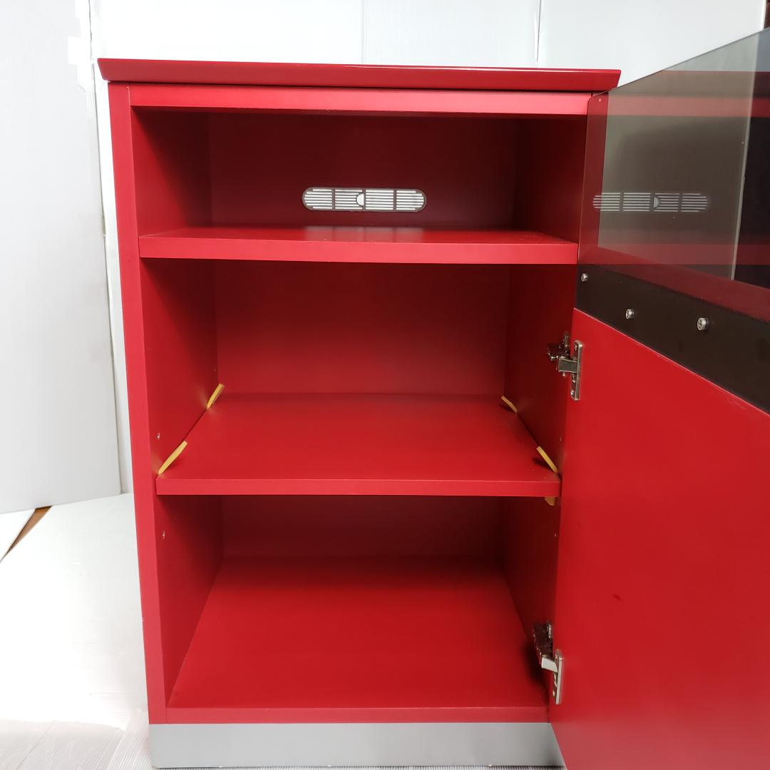 レトロ　赤色　キャビネット　レンジ台　テレビ台