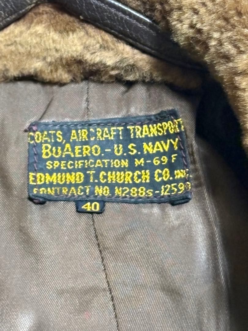 40’s USN M-69F レザーコート G-1 フライトジャケット