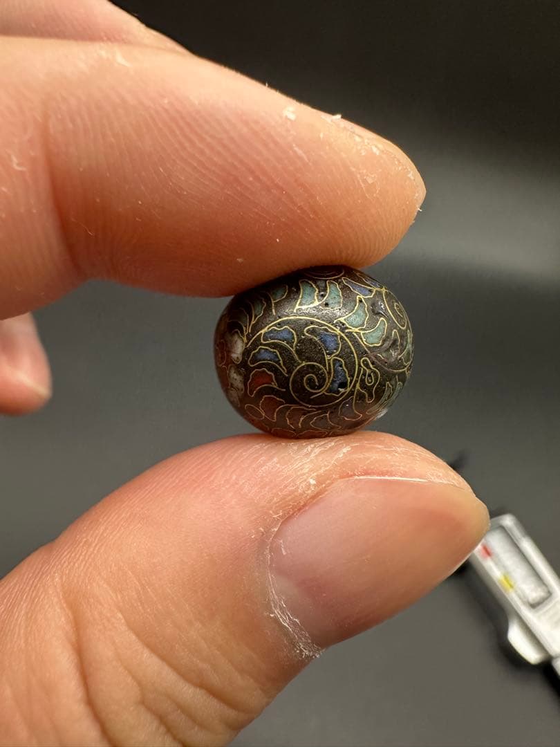 七宝焼　緒締　骨董古美術